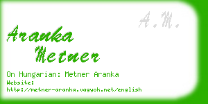 aranka metner business card